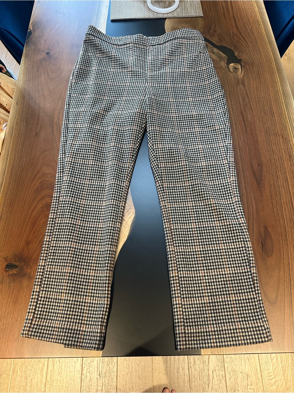 Checked Straight-Leg Pants